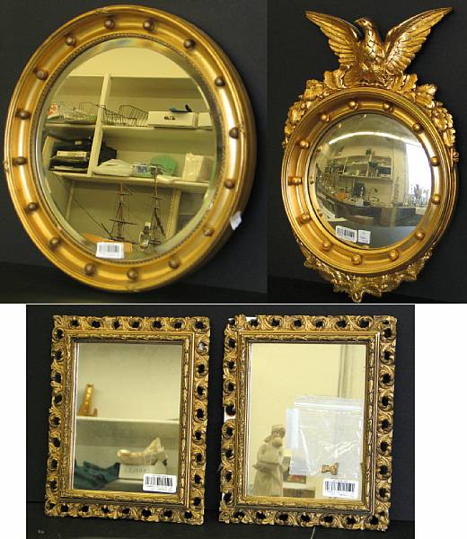 Appraisal: Two Regency style giltwood mirrors and a pair of Neoclassical