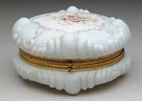 Appraisal: WAVE CREST COVERED BOX Baroque shell molded box with floral