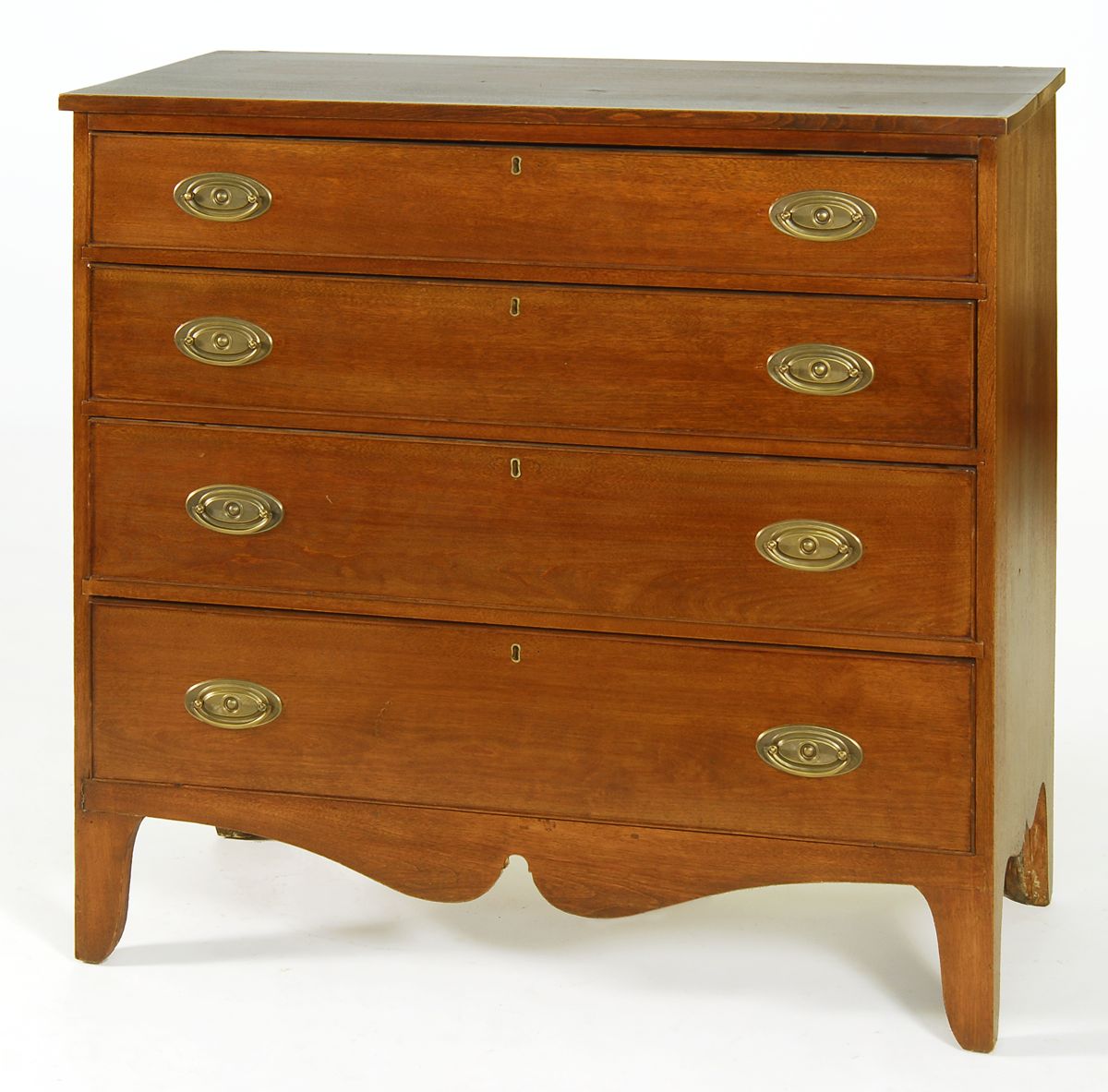 Appraisal: ANTIQUE AMERICAN HEPPLEWHITE CHEST-OF-DRAWERS Pennsylvania Circa In walnut with poplar