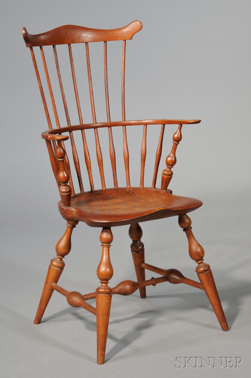 Appraisal: Windsor Fan-back Armchair possibly central Massachusetts late th century with