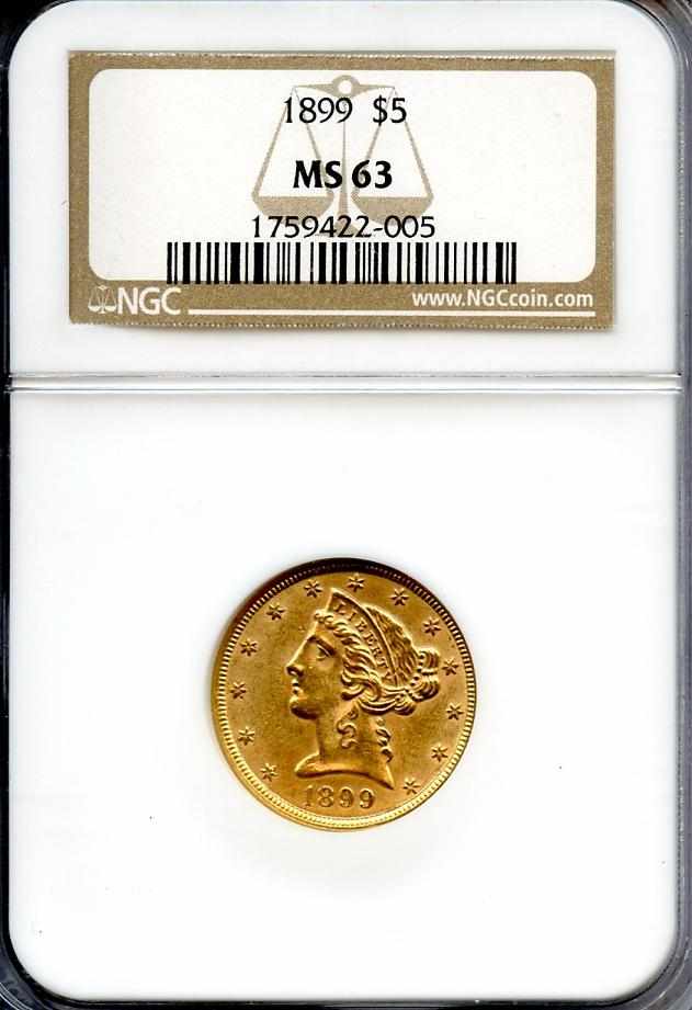 Appraisal: MS NGC Pale green-gold color and an average strike Minimal