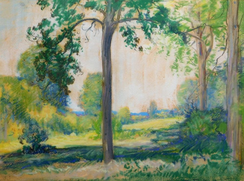 Appraisal: Frederick Mortimer Lamb Landscape Pastel Drawing Frederick Mortimer Lamb Massachusetts