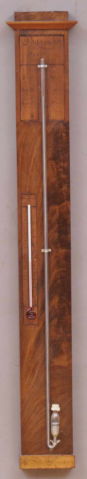 Appraisal: FRENCH INLAID MAHOGANY BAROMETER The vertical panel with two glass