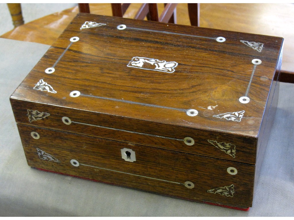 Appraisal: Mother of pearl inlaid jewellery box