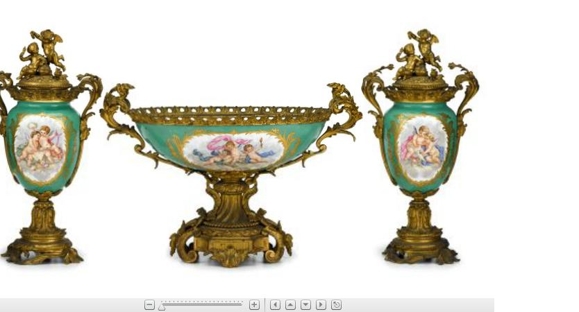 Appraisal: Fine Sevres style apple ground porcelain and gilt bronze mounted