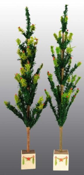 Appraisal: Lot of German Christmas Feather Trees Description Matching set with