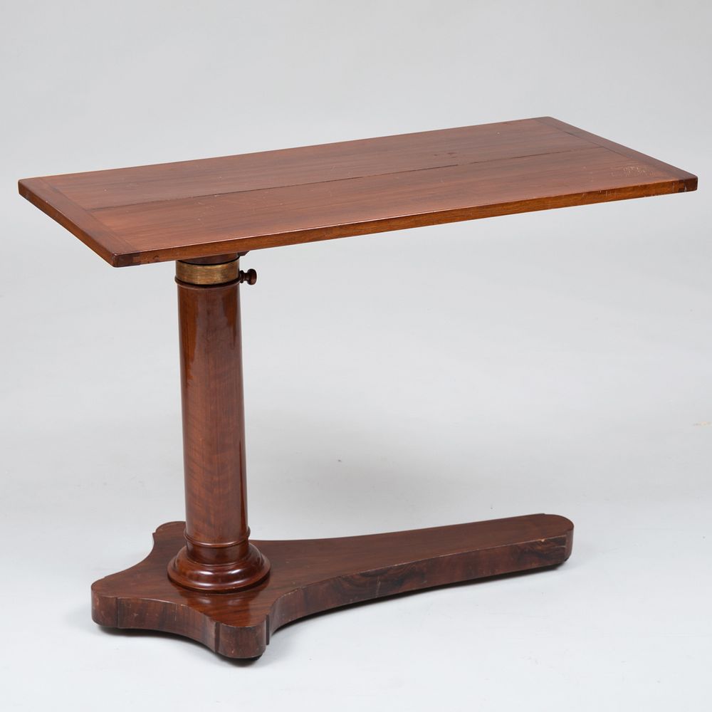 Appraisal: Victorian Mahogany Invalid Table Fitted with a retractable columnar support