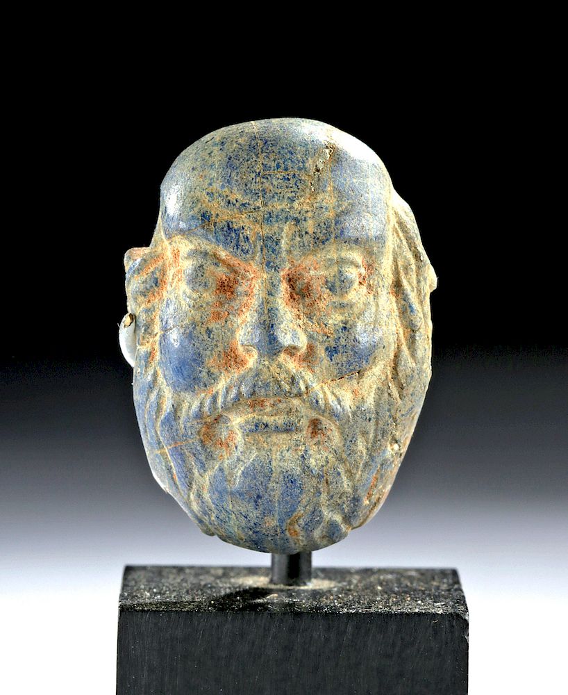 Appraisal: Rare Sumerian Lapis Lazuli Head of a Man or God