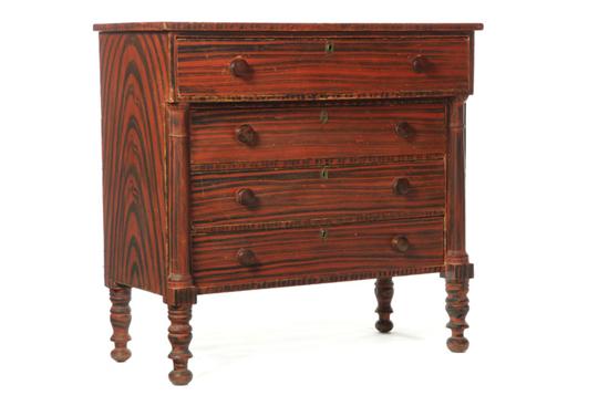 Appraisal: DECORATED CHEST OF DRAWERS New England - pine Four drawers