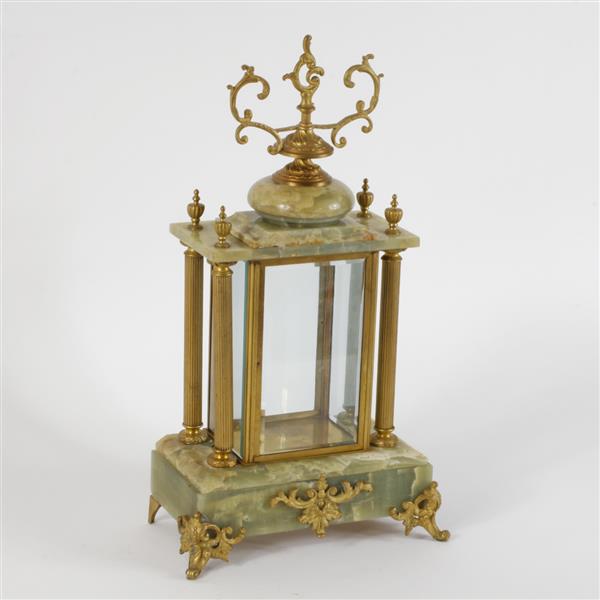 Appraisal: Neoclassical style onyx and gilt metal vitrine display case with