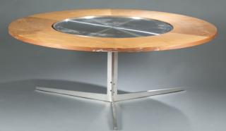 Appraisal: Fabicius Kastholm round dining table A Mid-century Modern round dining