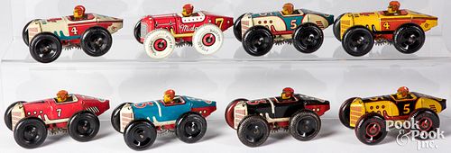 Appraisal: MARX RACE CARSMarx race cars to include eight lithographed tin