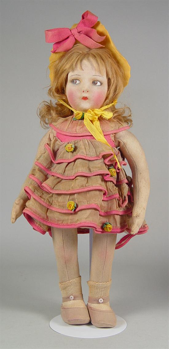 Appraisal: Lenci Doll Circa Brown side glancing eyes Blond mohair wig