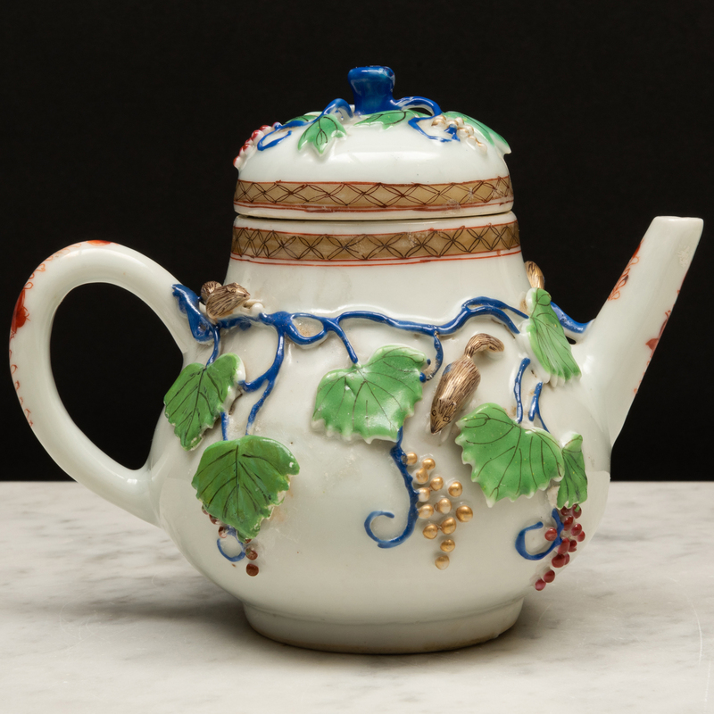 Appraisal: Chinese Export Famille Rose Porcelain Teapot and Cover Unmarked x