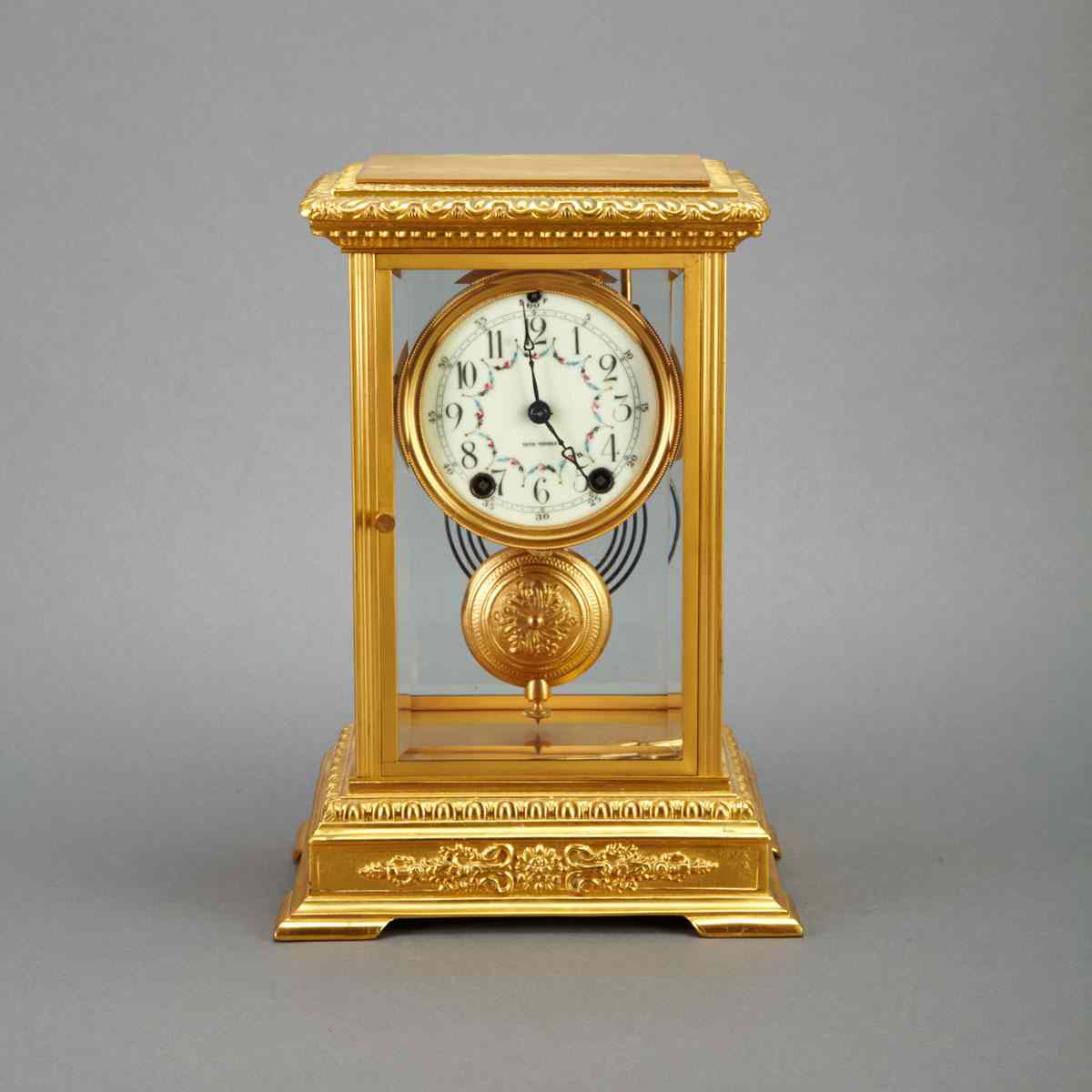 Appraisal: Seth Thomas Crystal Regulator Clock c the signed inch ivory