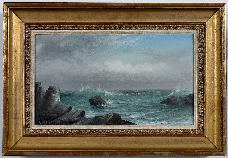 Appraisal: George M Hathaway Maine British - At the Shore signed