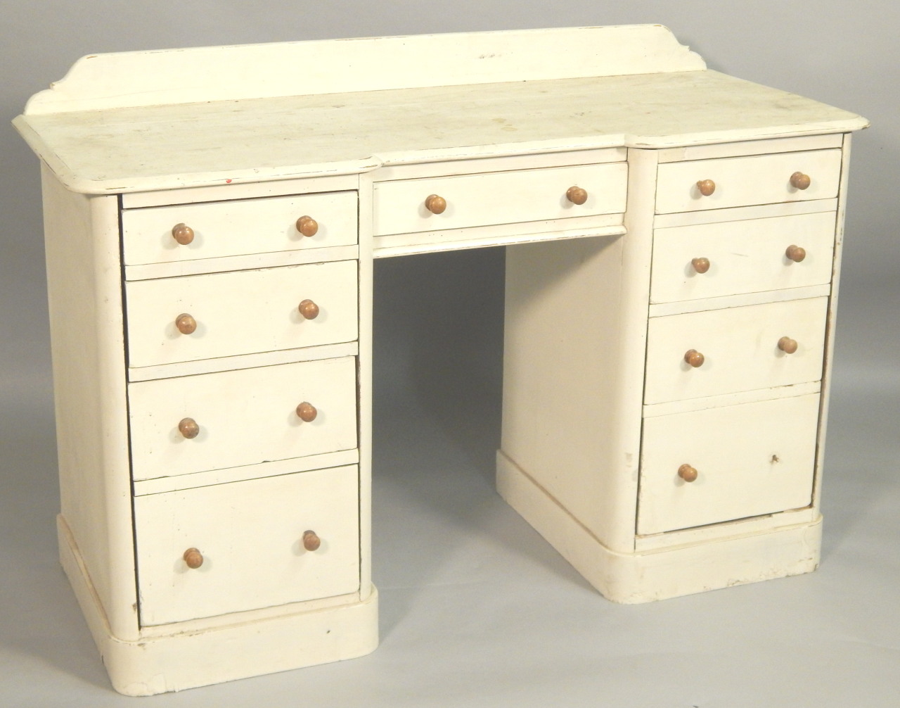 Appraisal: A Victorian cream painted dressing table or desk of inverted