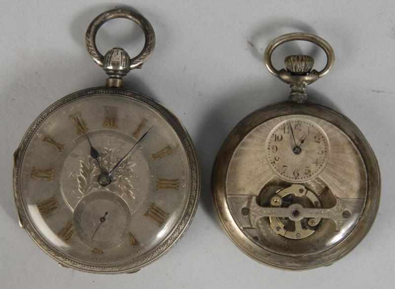 Appraisal: Lot of Pocket Watches Description Brevettato Silver Open Face working