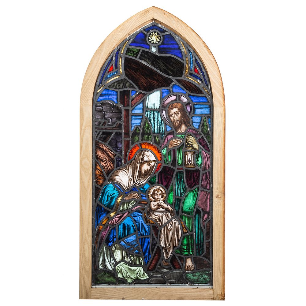 Appraisal: Continental Stained Glass Panel of The Nativity Late th early