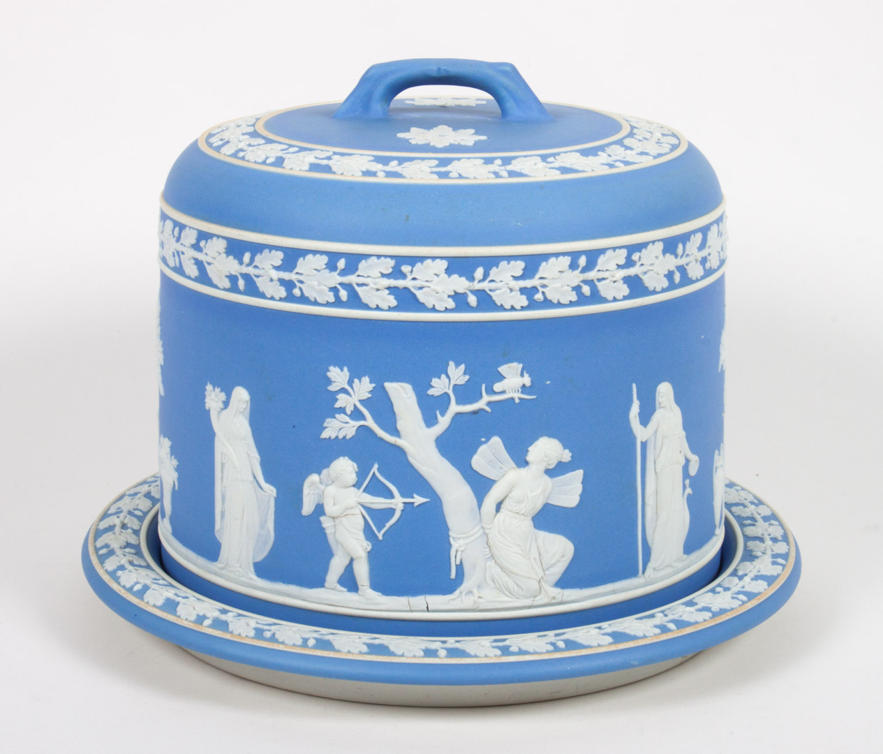 Appraisal: Wedgwood blue and white jasperware cheese dome late th century