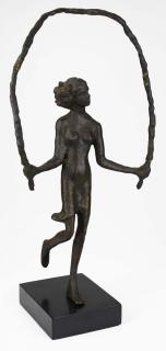 Appraisal: Victor Salmones - signed bronze of girl skipping rope ht