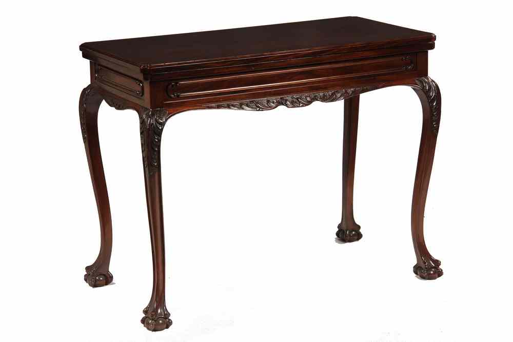 Appraisal: ROSEWOOD CARD TABLE - Custom circa Chippendale Style Card Table