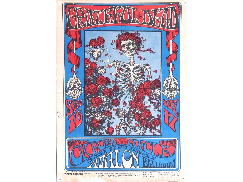 Appraisal: A coloured poster for The Grateful Dead Concerts of September