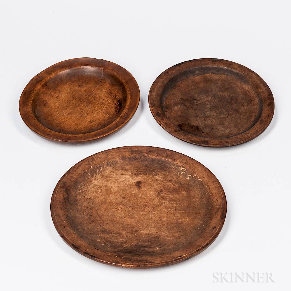 Appraisal: Three Treen Plates Three Treen Plates late th th century