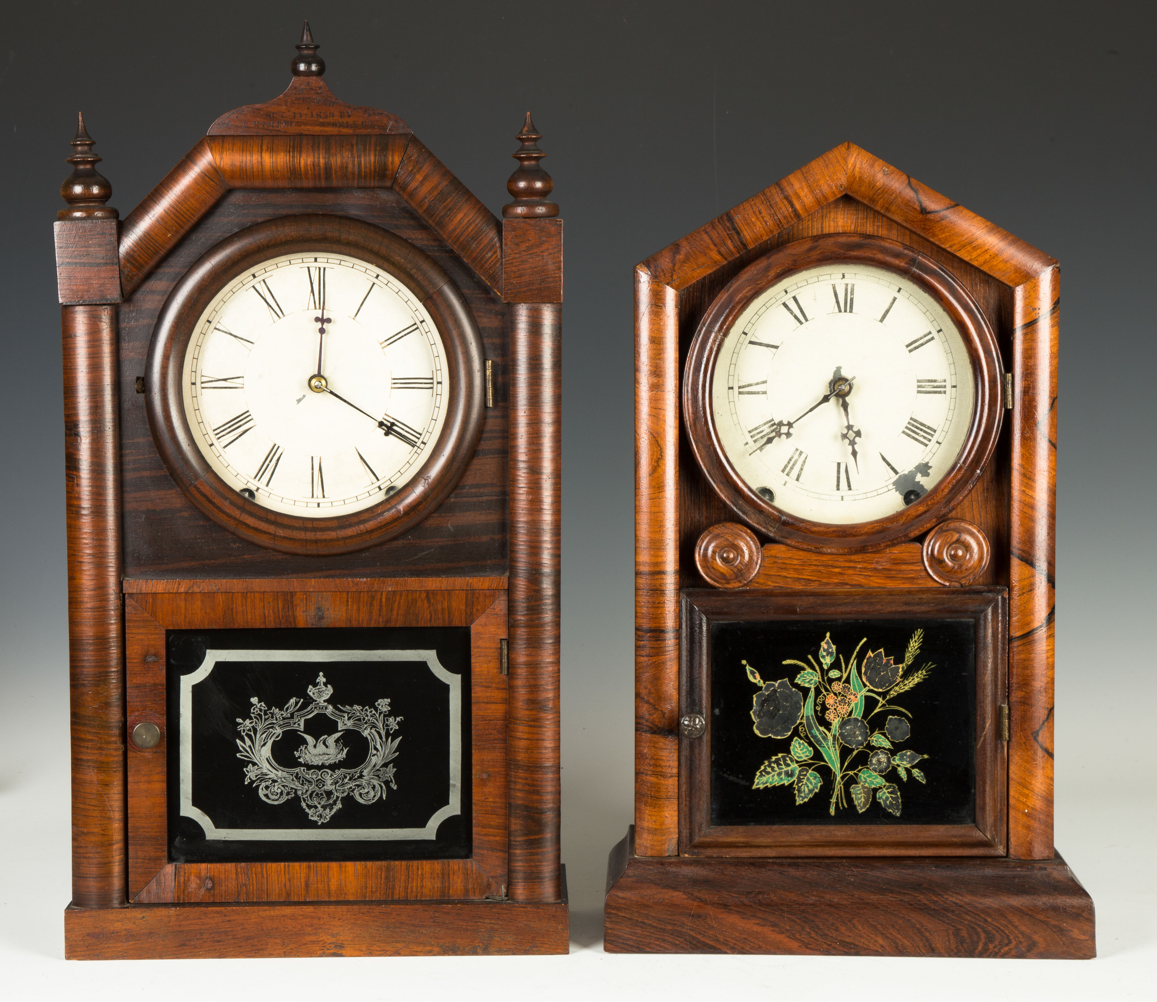 Appraisal: Roswell Kimberly and New Haven Shelf Clocks L Unusual Roswell