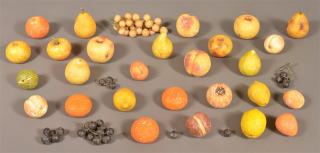 Appraisal: Pieces of Antique Stone Fruit Largest - diam