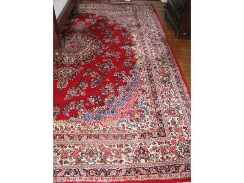 Appraisal: Semi-Antique Room Size Sarouk Rug ca s red field with