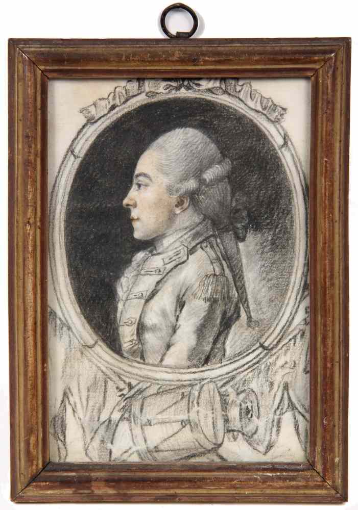 Appraisal: th CENTURY FRENCH DRAWING- Of a military officer within an