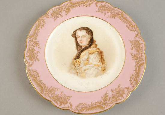 Appraisal: A Sevres Cabinet Plate with a pink and gilt border