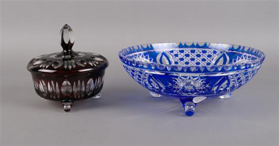 Appraisal: A Cut Glass Covered Dish Diameter of first inches