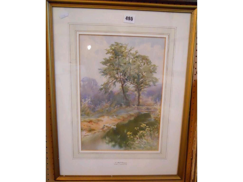 Appraisal: An early th century watercolour study of a stream with