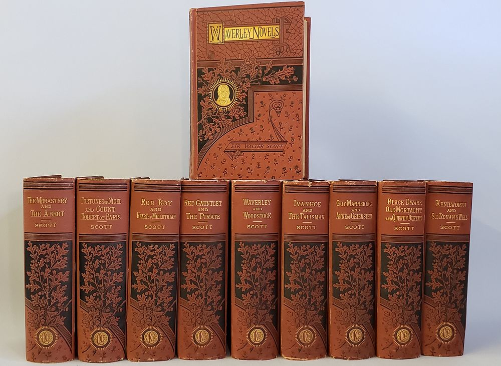 Appraisal: Antique Hard Cover Volumes by Sir Walter Scott Waverley Novels