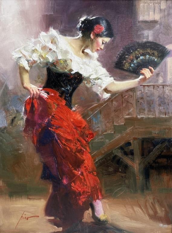 Appraisal: Pino Daeni Hand Embellished GicleeHand Signed Frame x