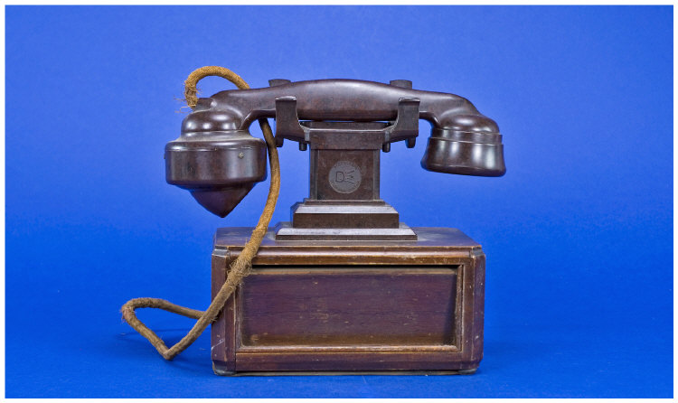 Appraisal: A Brown Bakelite Dictograph Telephone Impressed Dictograph Stamps to Both