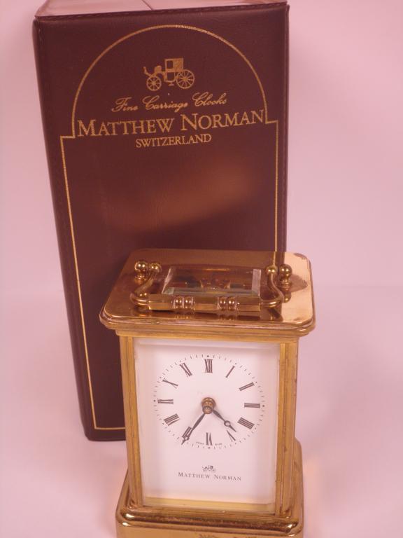 Appraisal: A French style brass carriage clock the movement signed Matthew