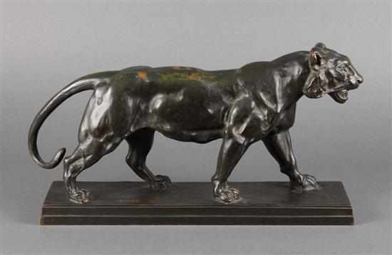 Appraisal: Antoine Louis Barye French - ''Tigre Marchant '' bronze greenish-brown