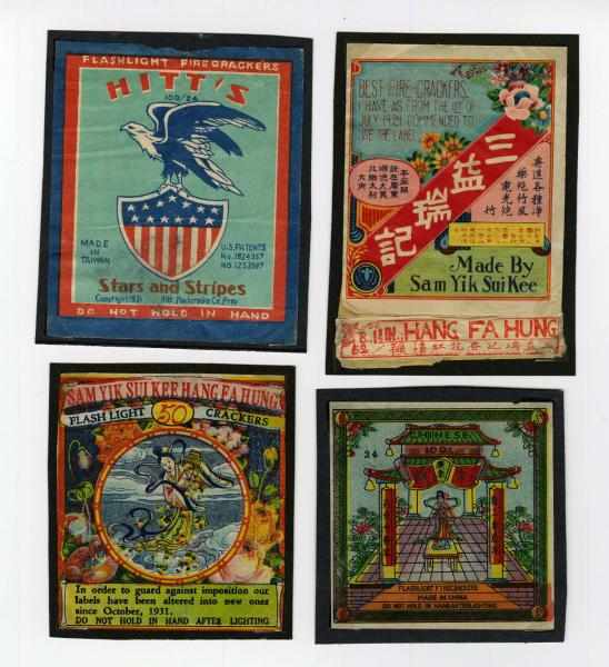 Appraisal: Lot of Firecracker Labels Includes Stars and Stripes Hang Fa