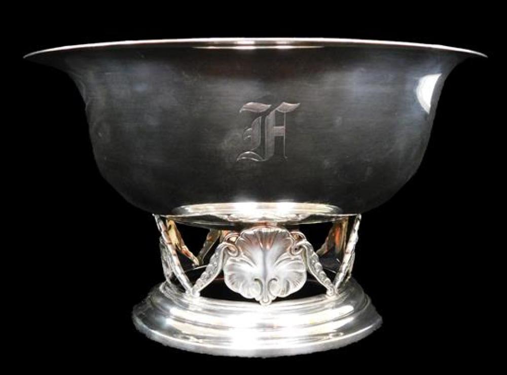 Appraisal: STERLING International Silver Co pedestal bowl with pierced ginkgo leaf