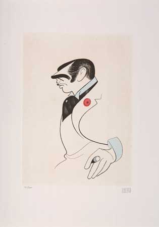 Appraisal: AL HIRSCHFELD Clark Gable Etching with wash x mm x