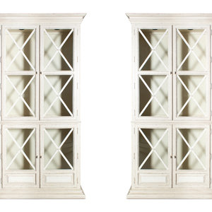 Appraisal: A Pair of Drexel Heritage Neoclassical Style Painted Glazed Door