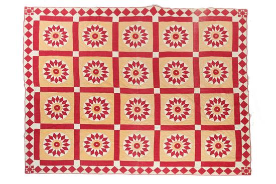 Appraisal: APPLIQUE QUILT American rd quarter- th century cotton Rising Sun