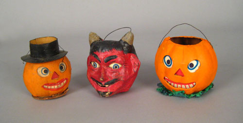 Appraisal: Three Halloween lanterns early th c to include devil head