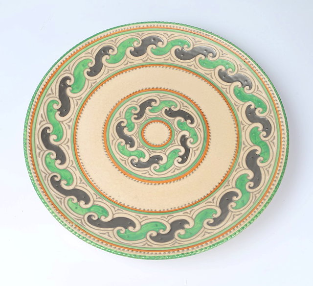 Appraisal: Charlotte Rhead British - for Crown DucalChargergreen and grey scoll