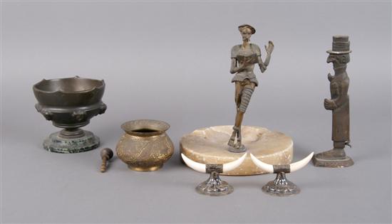 Appraisal: A Group of Five Assorted Metal Items Height of tallest