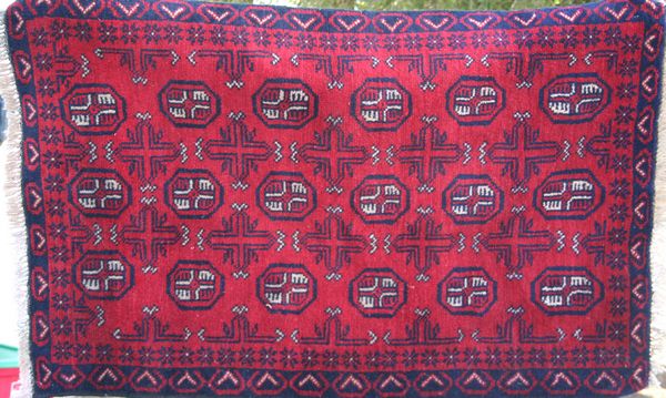 Appraisal: Handmade tribal rug Bokhara-style ' x ' EST '