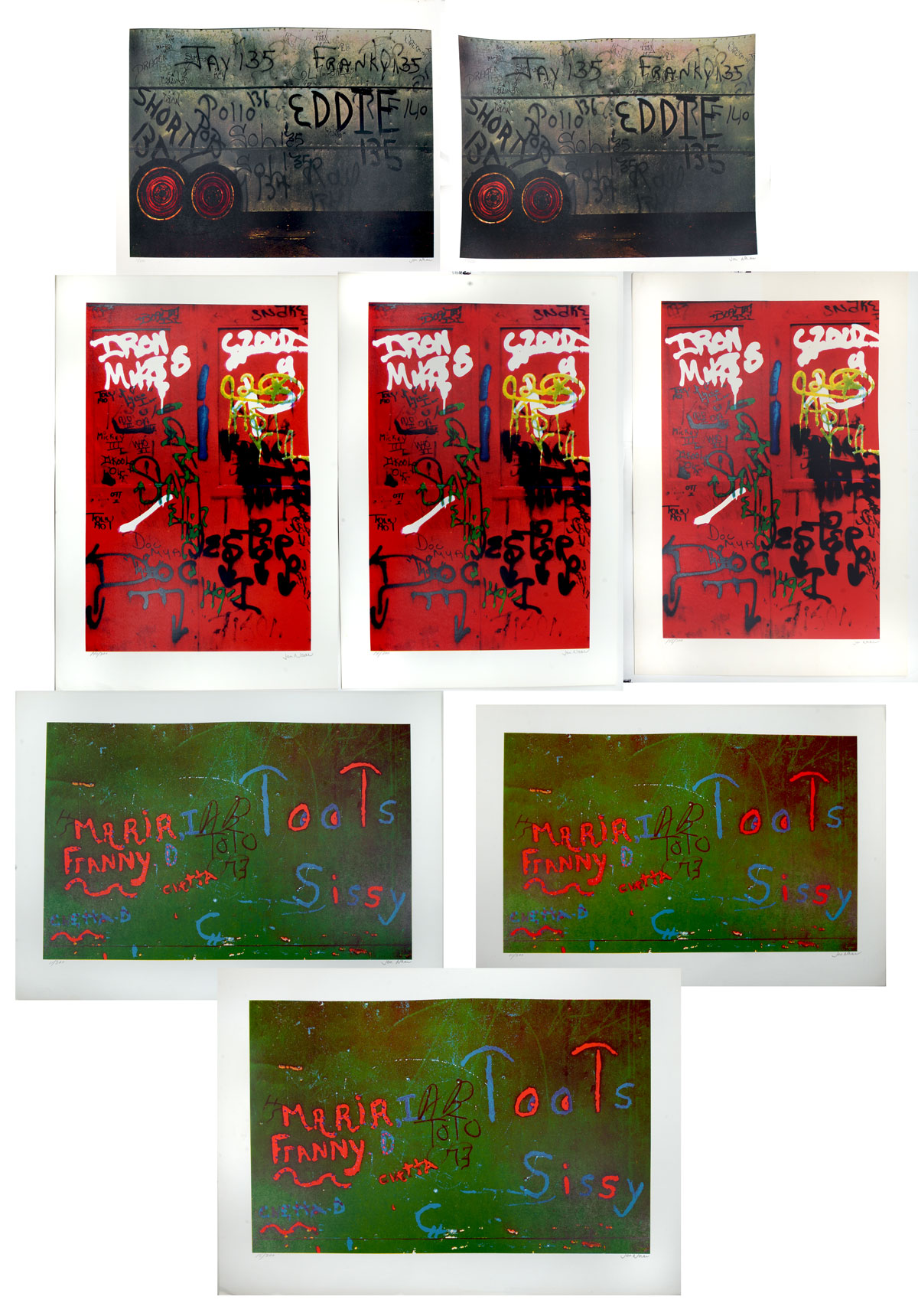 Appraisal: NAAR Jon British - Graffiti-Themed Prints Duplicates of Graffiti Style